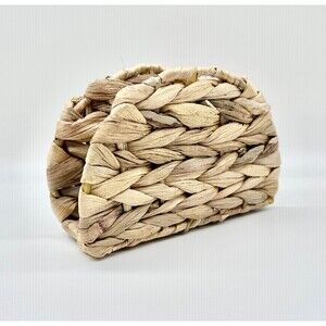 Natural Water Hyacinth Napkin Holder rustic, handwoven boho